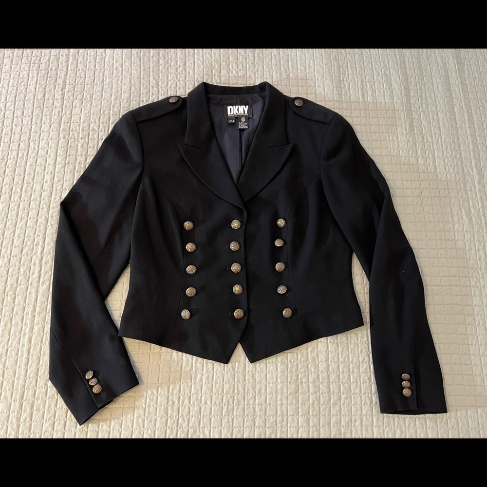 DKNY military style blazer jacket black